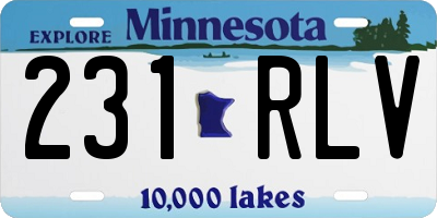 MN license plate 231RLV