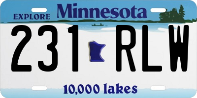 MN license plate 231RLW
