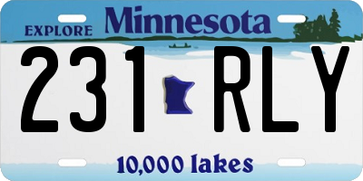 MN license plate 231RLY