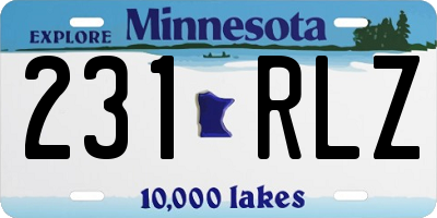 MN license plate 231RLZ