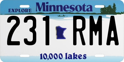 MN license plate 231RMA