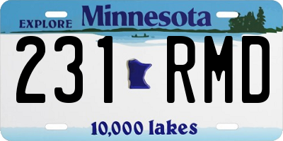 MN license plate 231RMD