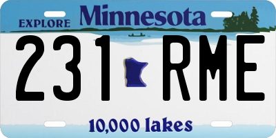 MN license plate 231RME