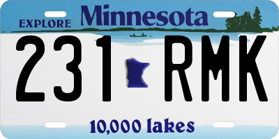 MN license plate 231RMK