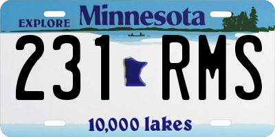 MN license plate 231RMS