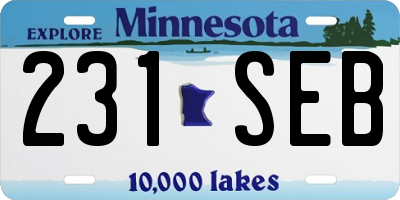MN license plate 231SEB