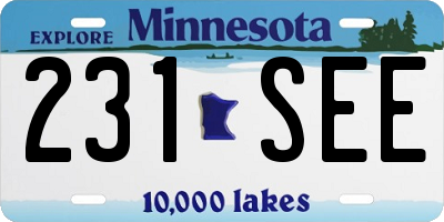 MN license plate 231SEE