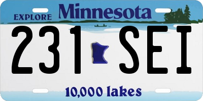 MN license plate 231SEI