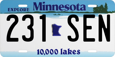 MN license plate 231SEN