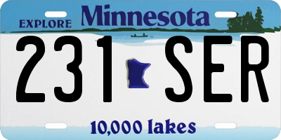 MN license plate 231SER
