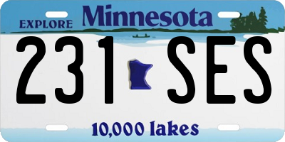 MN license plate 231SES