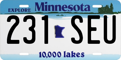 MN license plate 231SEU