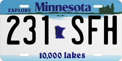 MN license plate 231SFH