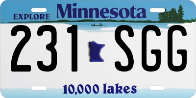 MN license plate 231SGG