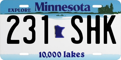 MN license plate 231SHK