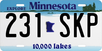 MN license plate 231SKP