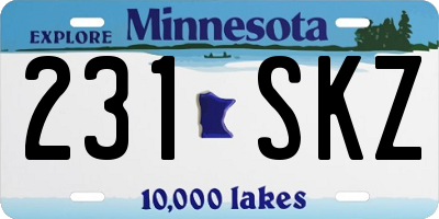 MN license plate 231SKZ
