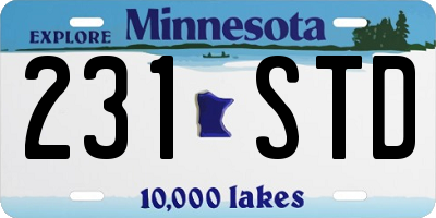 MN license plate 231STD