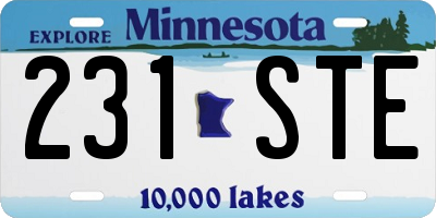 MN license plate 231STE