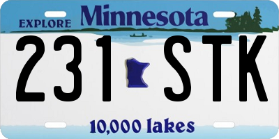 MN license plate 231STK