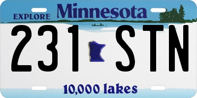 MN license plate 231STN