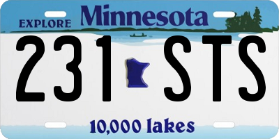 MN license plate 231STS