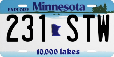 MN license plate 231STW