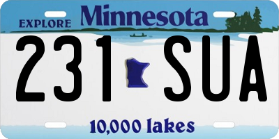 MN license plate 231SUA