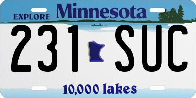 MN license plate 231SUC