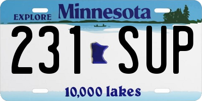 MN license plate 231SUP