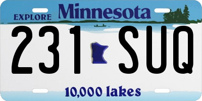 MN license plate 231SUQ