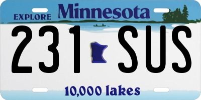 MN license plate 231SUS