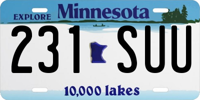 MN license plate 231SUU