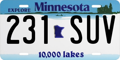 MN license plate 231SUV