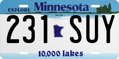 MN license plate 231SUY