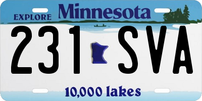MN license plate 231SVA