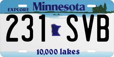 MN license plate 231SVB