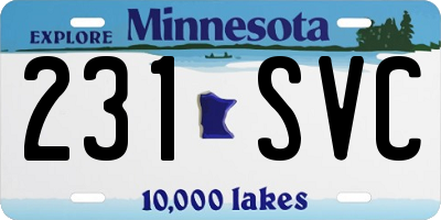 MN license plate 231SVC