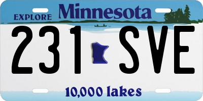 MN license plate 231SVE
