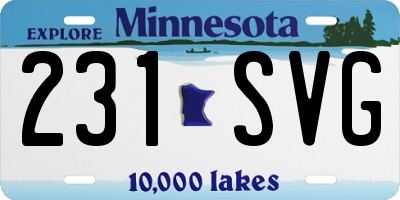 MN license plate 231SVG