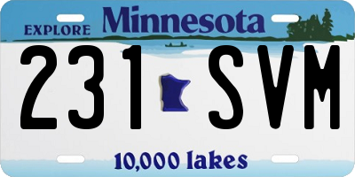 MN license plate 231SVM