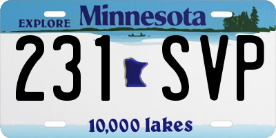 MN license plate 231SVP