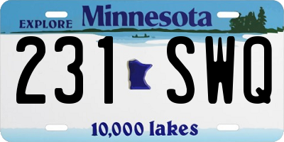 MN license plate 231SWQ