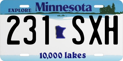 MN license plate 231SXH