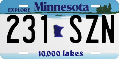 MN license plate 231SZN