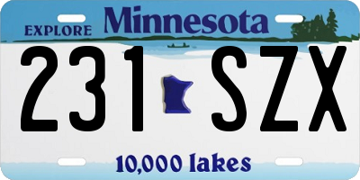 MN license plate 231SZX