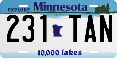 MN license plate 231TAN