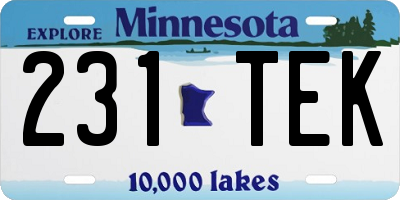 MN license plate 231TEK