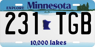 MN license plate 231TGB