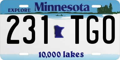 MN license plate 231TGO